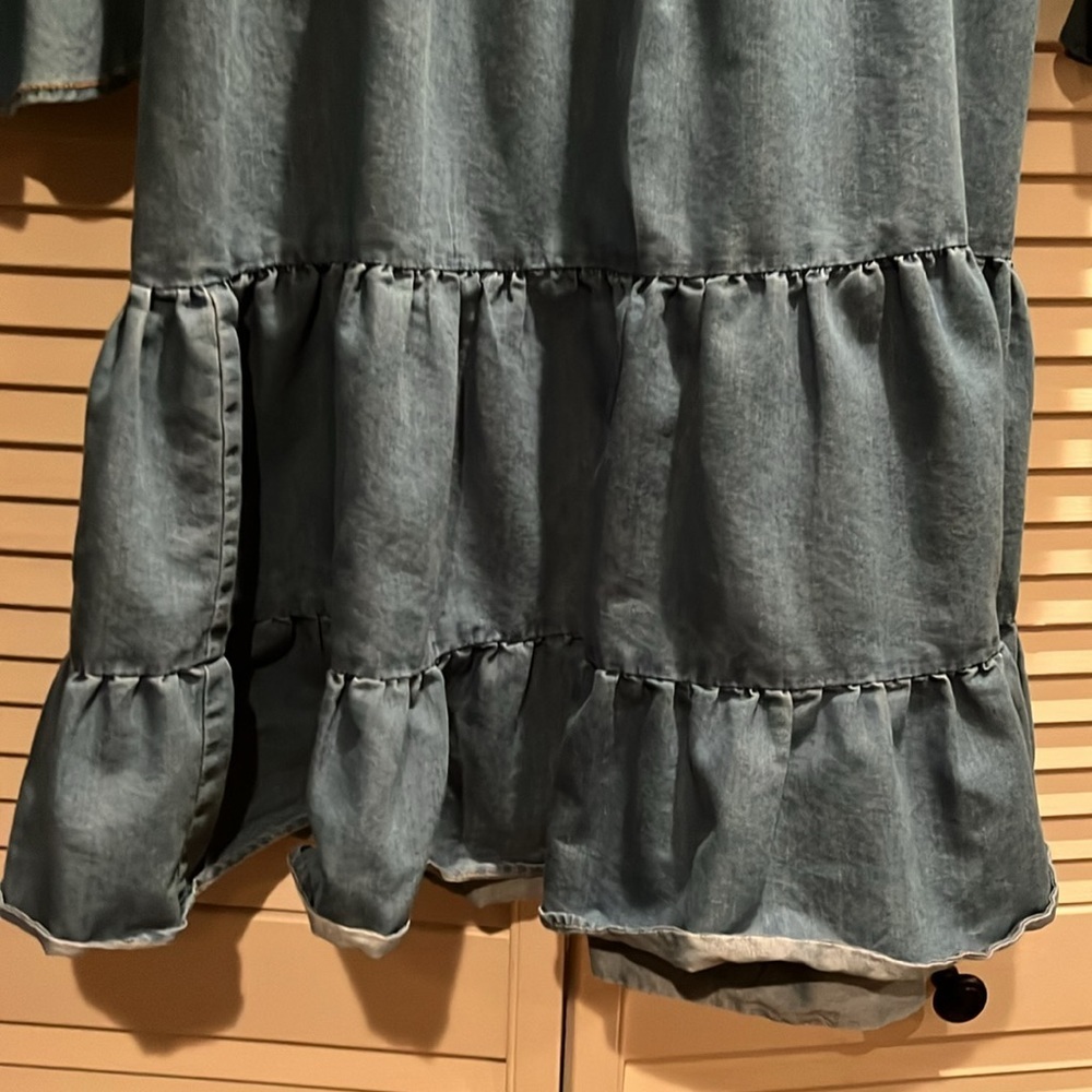 Bonnie Jean Denim Ruffle tier dress Girls 14 - Picture 7 of 7